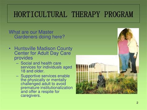 Ppt Horticultural Therapy Program Powerpoint Presentation Id351532