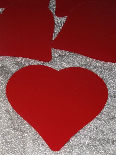 Valentine Heart Shape Cutouts Red Paper Cardstock Etsy