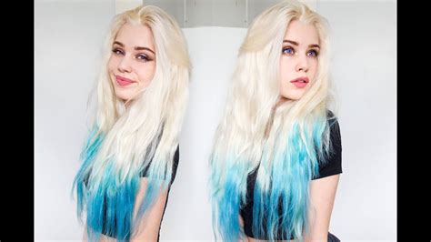 Blonde Hair Dip Dyed Blue Blonde Hair Dip Dyed Blue Novocom Top 11poin5