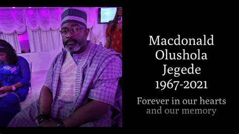 Macdonald Olusola Jegede Funeral Service Youtube