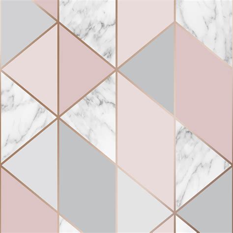 Sublime Marble Blush Geo Wallpaper