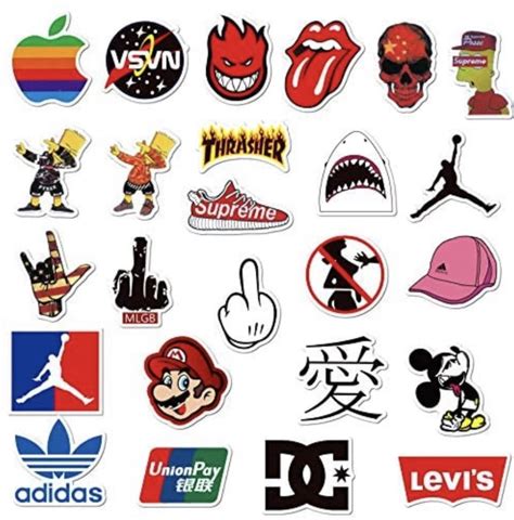 100 Pcs Stickers Cool Skateboard Fashion Brand Stickers Etsy