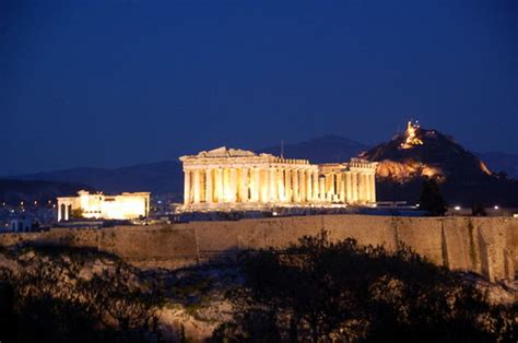 Acropolis At Night My Last Walk On Philopappus For A While Flickr