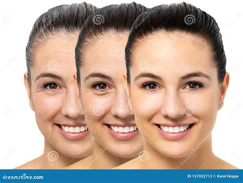 Conceptual Skin Aging On Young Woman Stock Image Image Of Close