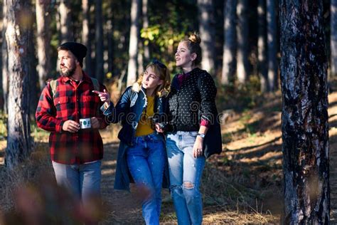 Group Of Friends On A Hiking Trip Stock Photo Image Of Lifestyle