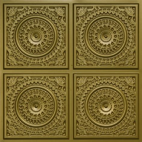 A box of these panels has four 24 x 24 ceiling tiles. D117 PVC CEILING TILE 24X24 GLUE UP - BRASS