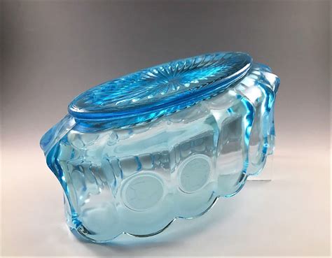 Fostoria Coin Glass Light Blue 8 Inch Oval Bowl