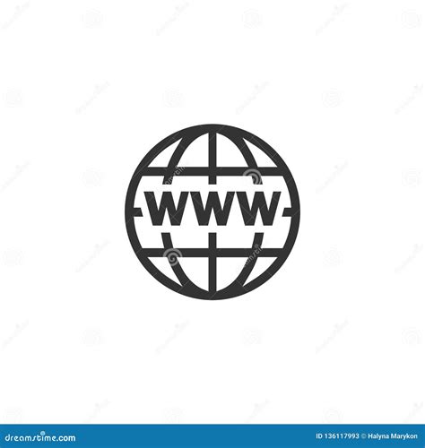 World Wide Web Icon Flat Stock Vector Illustration Of Label 136117993