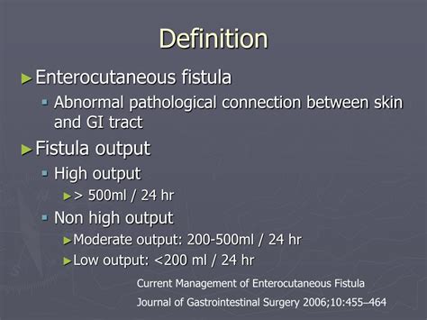 Ppt Review On Enterocutaneous Fistula Powerpoint Presentation Free Download Id