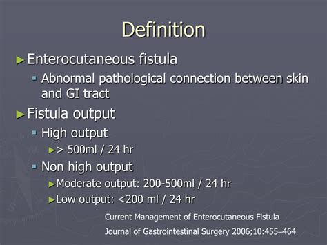 PPT Review On Enterocutaneous Fistula PowerPoint Presentation Free Download ID