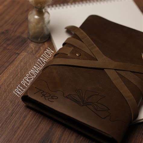 Leather Book Cover With Personalization Handmade Leather Book Etsy