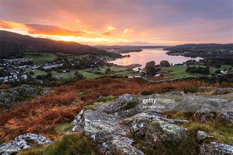 Sunrise Over Windermere Ambleside Loughrigg Fell Lake District Cumbria