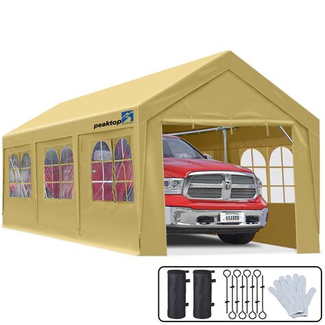 Outdoor Storage Carports Patio Lawn And Garden Peaktop Outdoor 10 X 20 Ft Upgraded Heavy Duty