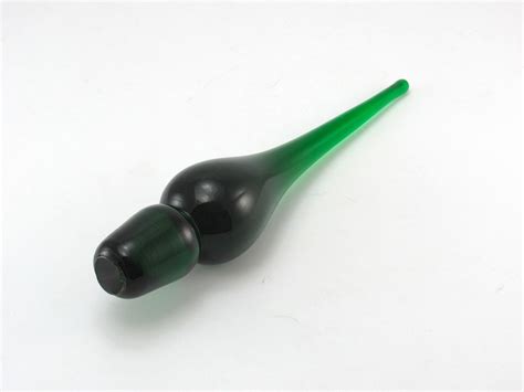 retro decanter stopper green teardrop 10 long retro art glass