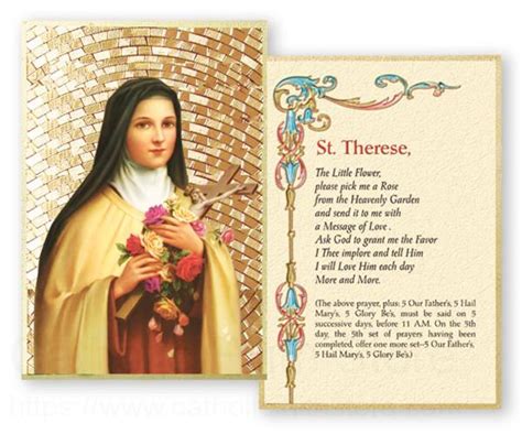 Prayer To St Therese 4x6 Mosaic Plaque