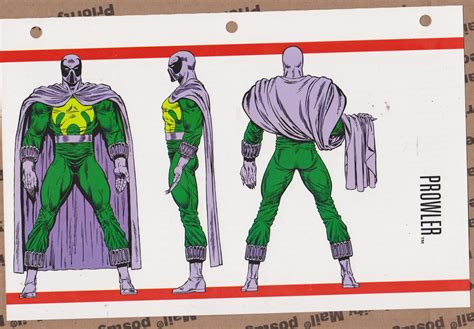 Official Handbook Of The Marvel Universe Sheet Prowler Comic
