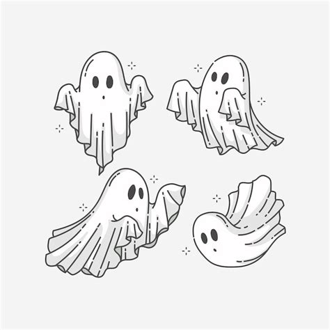 Free Vector Hand Drawn Halloween Ghosts Collection