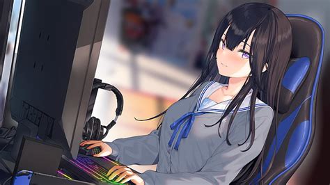 1080p Free Download Anime Girl Gamer Hd Wallpaper Peakpx