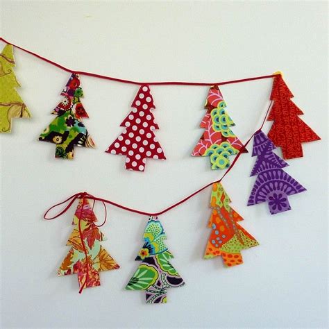 Christmas Tree Bunting Garland Cardmakingpapercrafts Pinterest