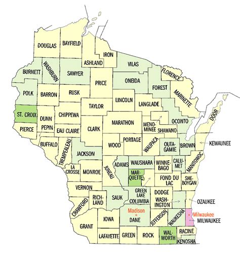 Wisconsin Population Percent Change 1990 To 2000