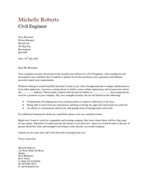 Civil Engineering Cover Letter 2