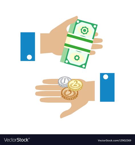 Payment Concept Hands And Money Flat Icon Vector Image