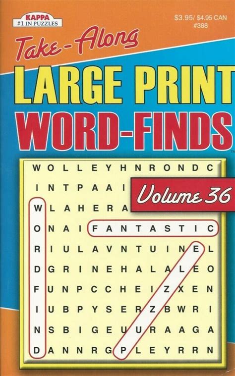 Kappa Take Along Large Print Word Search Word Finds Fun Puzzle Book