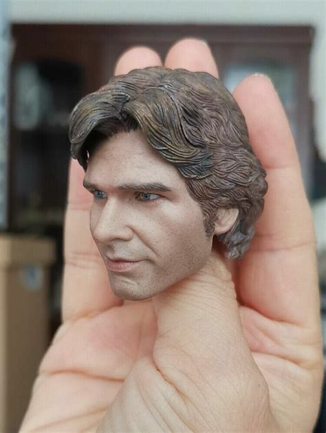 1 6 Scale Han Solo Smiling Harrison Ford Head Carving F 12 Phicen