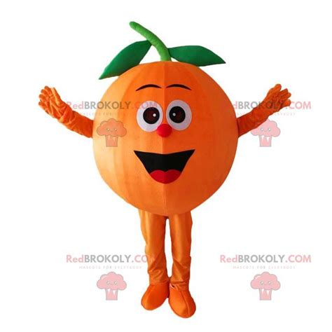 Giant Orange Mascot Orange Fruit Costume Food Sizes L 175 180cm