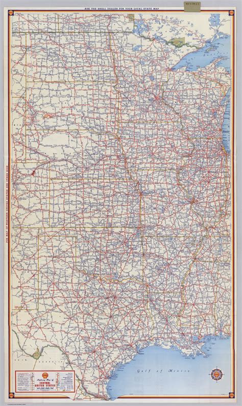 Shell Highway Map Of Central United States David Rumsey Historical