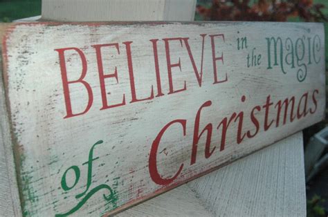 Believe In The Magic Of Christmas Rustic Holiday Sign Etsy