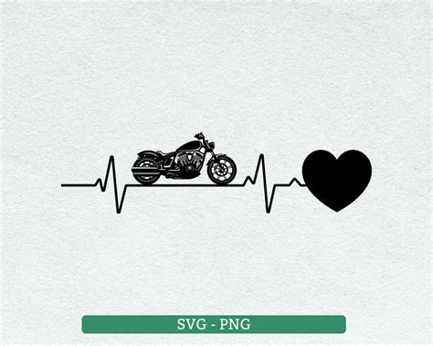Motorcycle Heartbeat Svg Digital Download Motorbike Svg Etsy