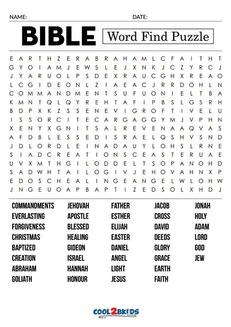 Printable Bible Word Searches From Genesis Hubpages Bible Word Search