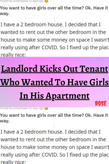 Landlord Kicks Out Tenant Who Wanted To Have Girls In His Apartment Artofit