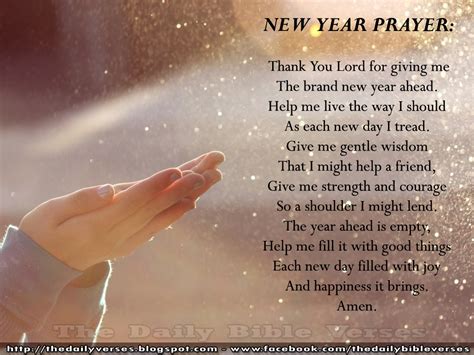 Daily Bible Verses New Year Prayer