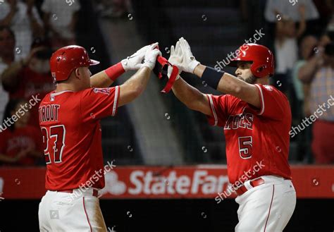Albert Pujols Mike Trout Los Angeles Editorial Stock Photo Stock