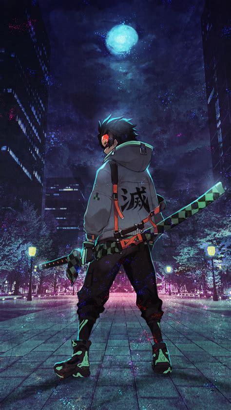Download 1440x2560 Wallpaper Urban Ninja Anime Art Qhd Samsung