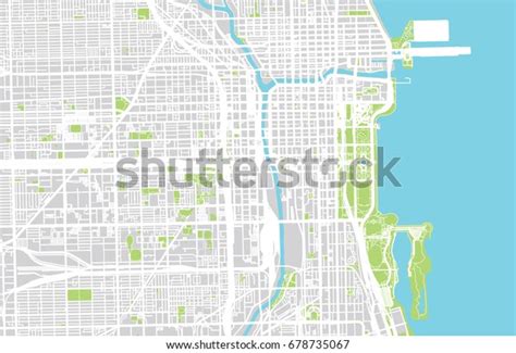 Vector City Map Chicago Stock Vector Royalty Free 678735067