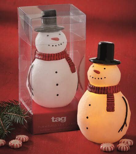 Flameless Led Snowman Candle Teton Timberline Trading