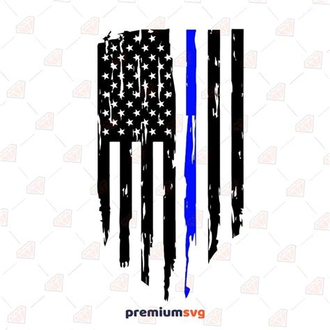Thin Blue Line Police Badge SVG File Design PremiumSVG
