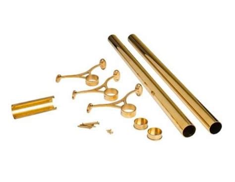 Custom Polished Brass Bar Foot Rail Kit High Quality Metal Etsy
