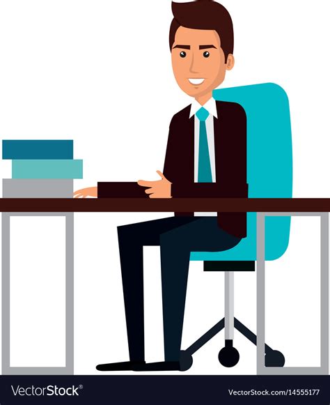Businessman In Workplace Avatar Character Icon Vector Image