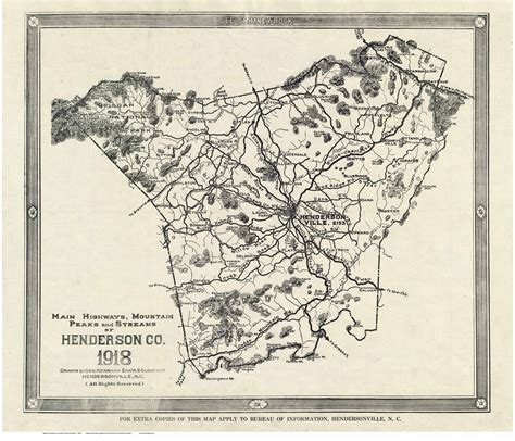 Henderson County North Carolina 1918 Old Wall Map Images And Photos