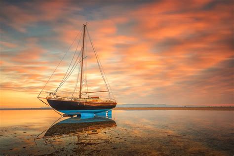 Boat In Sunset Photo Marek Biegalski Boat Sailing Sunset
