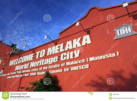 Address, phone number, malacca heritage centre reviews: Welcome To Melaka World Heritage City Stock Image - Image ...