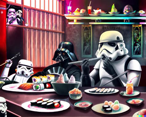 Darth Vader Stormtroopers Eating Sushi Ai By Etinyag On Deviantart