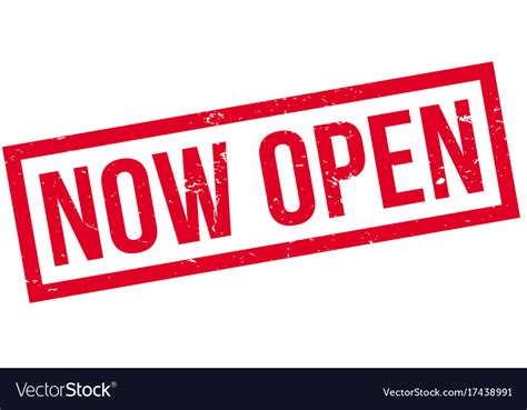 Now Open Rubber Stamp Royalty Free Vector Image