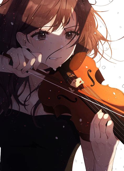 Violin Sad Anime Girl Girls Anime Manga Anime Girl Anime Love Manga