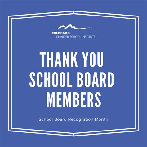 School Board Recognition Month Colorado Charter School Institute