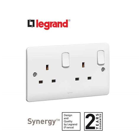 Legrand Double Pole Socket Outlet Synergy 2 Gang 13 A 250 V White